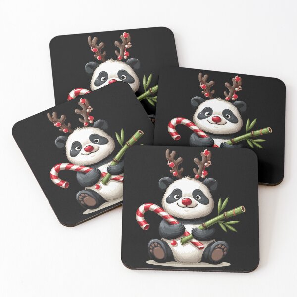 Item preview,  Panda with Reindeer Antlers, Candy Cane, and Bamboo | Christmas Holiday Design designed and sold by Colorful Dreams.