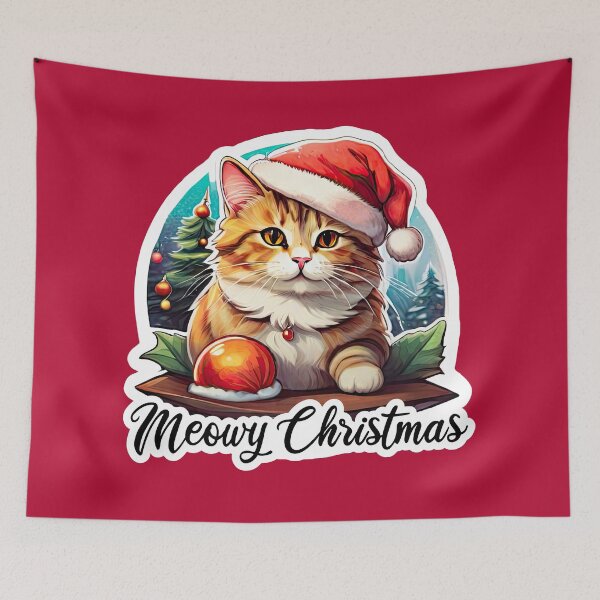 Item preview, Meowy Christmas, Christmas Cat designed and sold by Porcupine Tees ⭐⭐⭐⭐⭐.