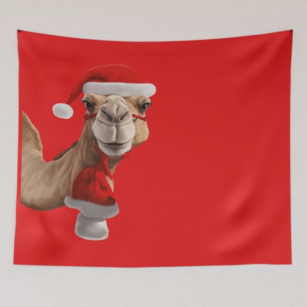 Item preview, Adorable Cute Camel Wearing Santa Hat Christmas v3 designed and sold by taiche.