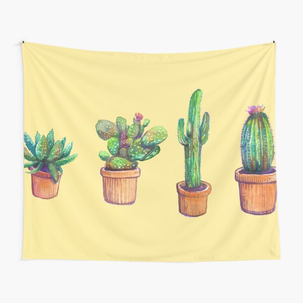 Cactus on Yellow Tapestry