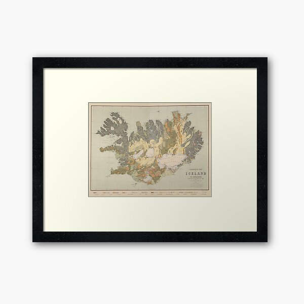 Item preview, Vintage Geological Map of Iceland (1901) designed and sold by BravuraMedia.