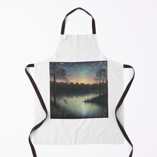 Item preview, Chalk pastel drawing of a lake at dusk in the middle of the woods designed and sold by ailia-hikaru.