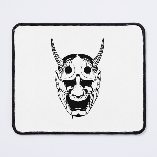 Item preview, Fearsome Oni Mask Black Ink Art designed and sold by InkStation24.