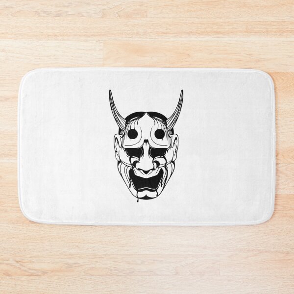 Item preview, Fearsome Oni Mask Black Ink Art designed and sold by InkStation24.