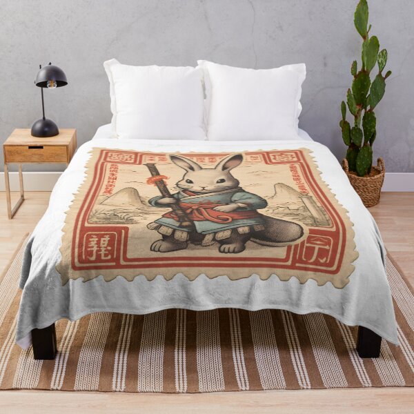 Item preview, Bunny Samurai Stamp Cute Vintage designed and sold by Yana Grech.