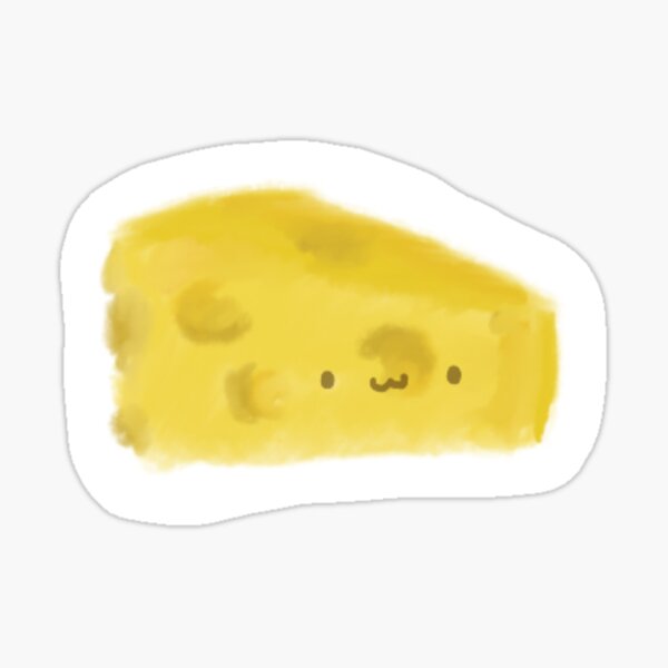Vista previa del artículo con la obra «Queso Queso Kawaii Pegatina», diseñado y vendido por rachelschuck.
