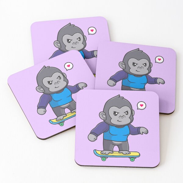 Item preview, Cute Gorilla Playing Skateboard Cartoon Vector Icon Illustration designed and sold by hjian8219.