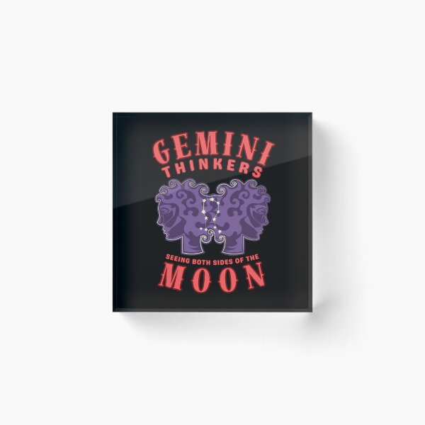 Item preview, Gemini Thinkers: Seeing Both Sides Of The Moon. gemini astrology designed and sold by ZodiacWonders.