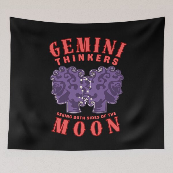 Item preview, Gemini Thinkers: Seeing Both Sides Of The Moon. gemini astrology designed and sold by ZodiacWonders.