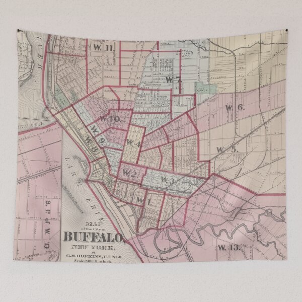 Item preview, Vintage Map of Buffalo NY (1872) designed and sold by BravuraMedia.