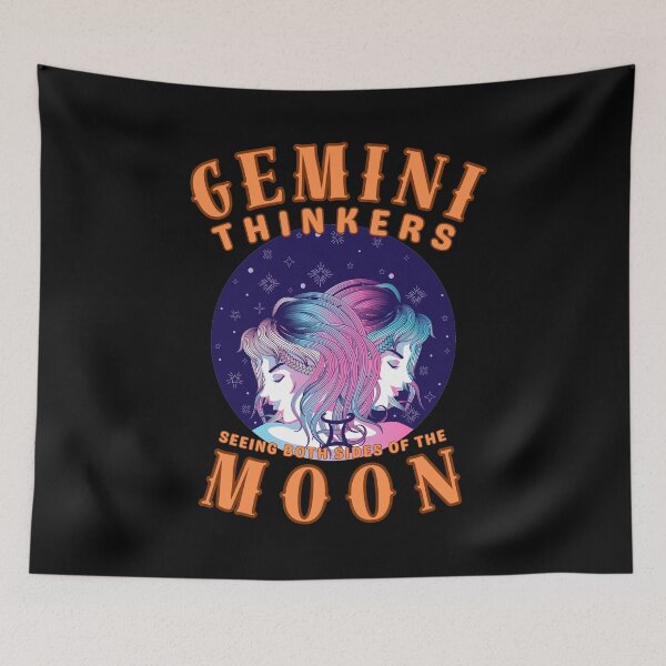 Item preview, Gemini Thinkers: Seeing Both Sides Of The Moon. gemini horoscope designed and sold by ZodiacWonders.