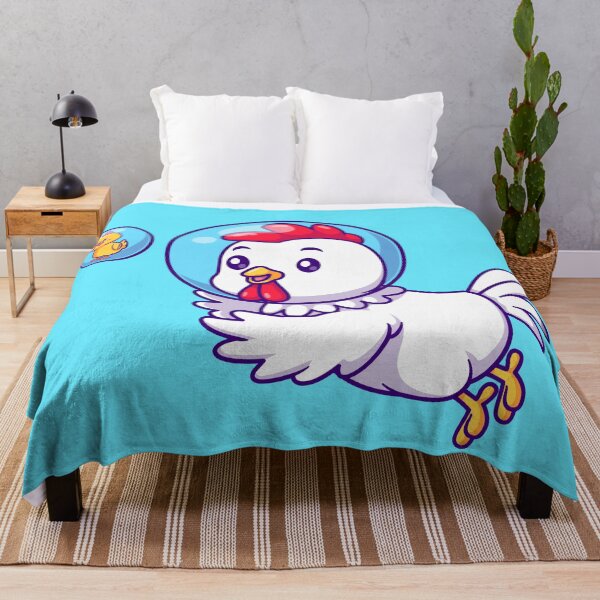 Item preview, "Cute Chicken Astronaut Catching Chick Cartoon Vector Icon Illustration designed and sold by hjian8219.
