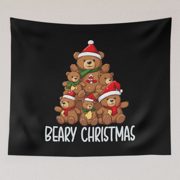Item preview, Beary Christmas Bear Christmas Tree Funny Family Bear Xmas Hat designed and sold by Peculiarts.