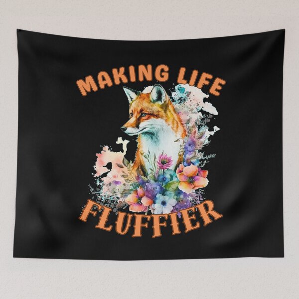 Item preview, Making Life Fluffier. fox watercolor designed and sold by FoxVibes.