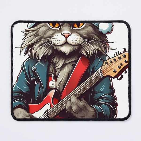 Item preview, cat playing Guitar designed and sold by wplamkung.