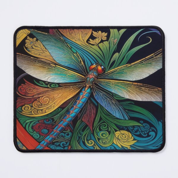 Item preview, Dragonfly Art Nouveau Painting designed and sold by druidwolfart.