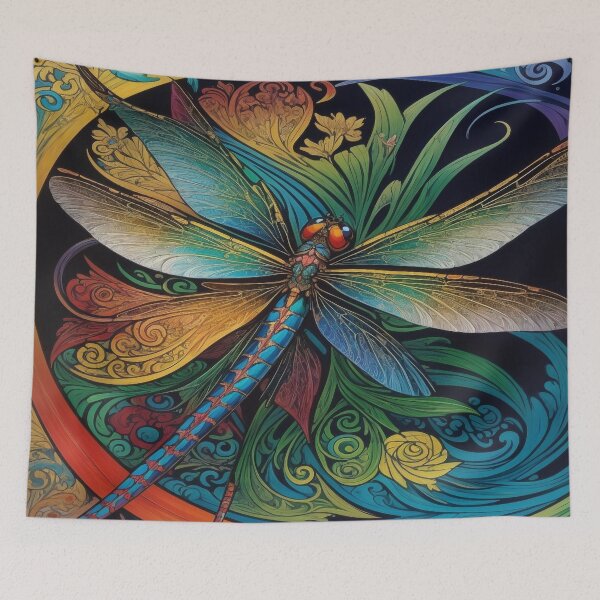 Item preview, Dragonfly Art Nouveau Painting designed and sold by druidwolfart.