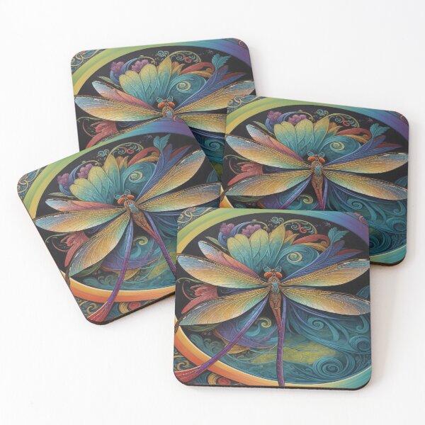 Item preview, Dragonfly Art Nouveau Painting designed and sold by druidwolfart.