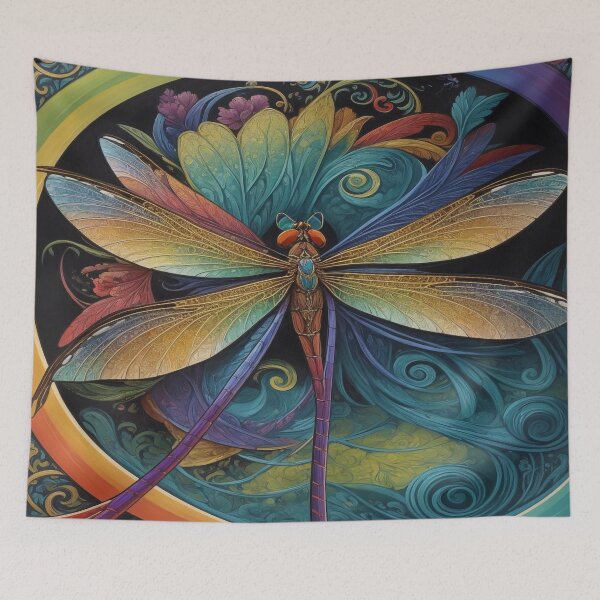 Item preview, Dragonfly Art Nouveau Painting designed and sold by druidwolfart.