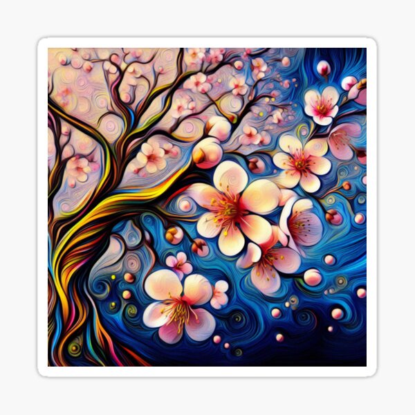 Abundant Cherry Blossom Branch Sticker