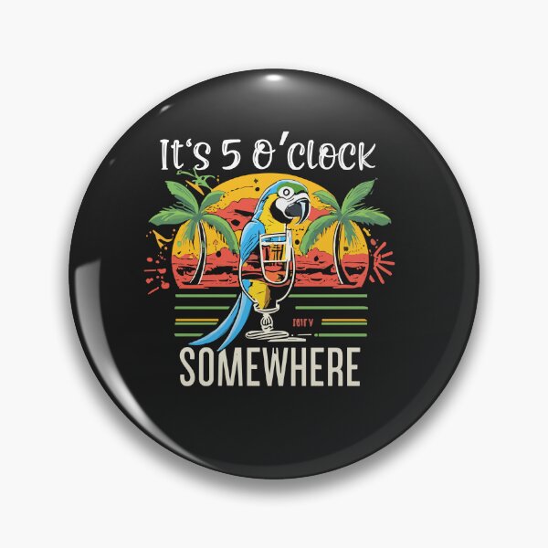 Item preview, It's 5 O’clock Somewhere Parrot Summer Beach Sunset Drinking designed and sold by Pitchou07.
