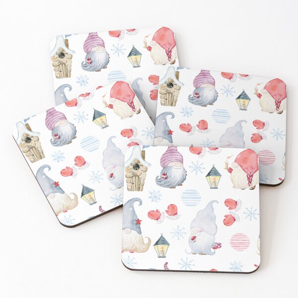 Item preview, Watercolor christmas cute gnomes designed and sold by tapilipa.