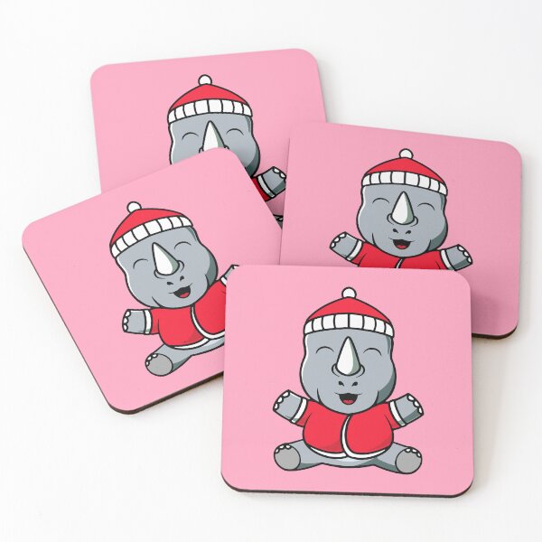 Item preview, Cute rhino ready for christmas cartoon illustration designed and sold by cubbone.