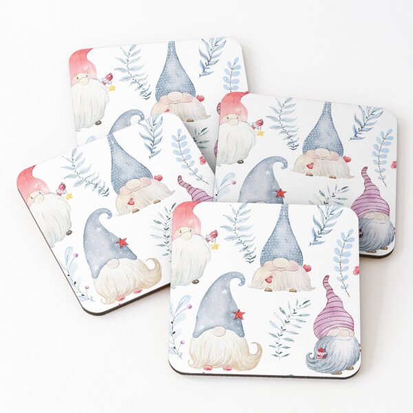 Item preview, Watercolor christmas cute gnomes designed and sold by tapilipa.