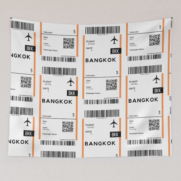 Item preview, Bangkok, Thaland Airplane Boarding Pass designed and sold by RoamInk.