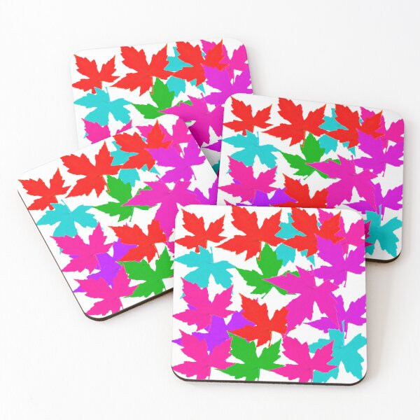 Item preview, Stunning Colored Leaf Pattern Photography with Purple, Blue, Green, and Orange Leaves designed and sold by Victoria Rose.
