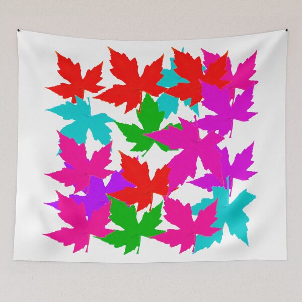 Item preview, Stunning Colored Leaf Pattern Photography with Purple, Blue, Green, and Orange Leaves designed and sold by Victoria Rose.