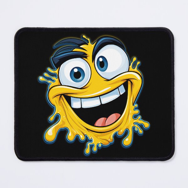 Artikelvorschau, Gelber Cartoon-Smiley-Klecks lächelt glücklich entworfen und verkauft von MagicColorPrint.