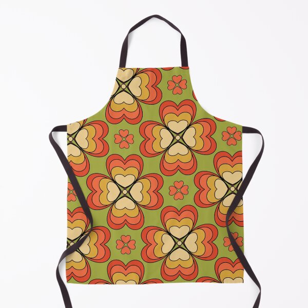 Item preview, Retro Hearts with a Boho Vibe in Orange and Mellow Green designed and sold by Aureusglow.