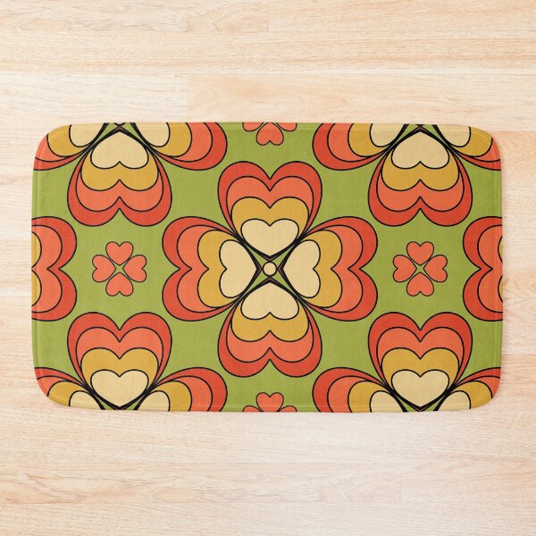 Item preview, Retro Hearts with a Boho Vibe in Orange and Mellow Green designed and sold by Aureusglow.