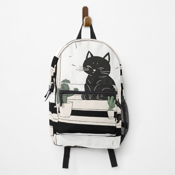 Item preview, Happy black cat with cactus In th window designed and sold by Catophile.