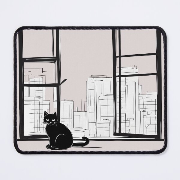 Item preview, Black cat in the window designed and sold by Catophile.