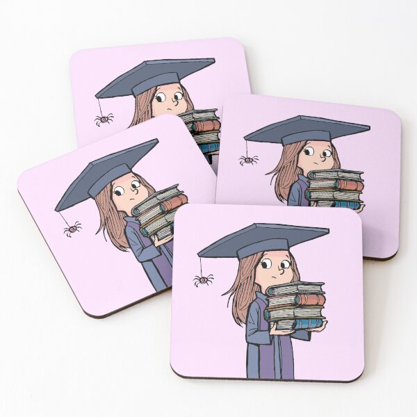 Item preview, girl in a graduate student's uniform holds books in her hands designed and sold by duxpavlic.