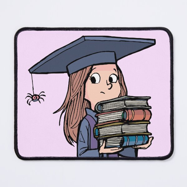 Item preview, girl in a graduate student's uniform holds books in her hands designed and sold by duxpavlic.