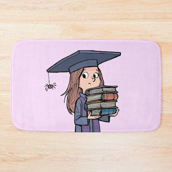Item preview, girl in a graduate student's uniform holds books in her hands designed and sold by duxpavlic.