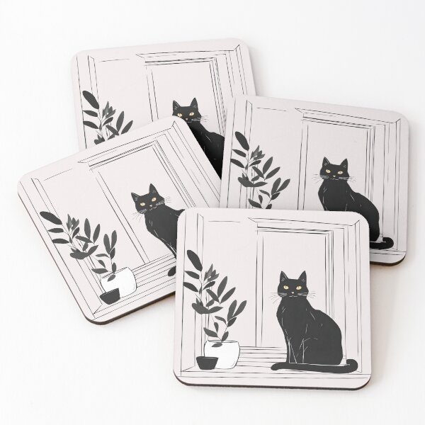 Item preview, Copy of black cat in outdoor violet flowers and roses designed and sold by Catophile.