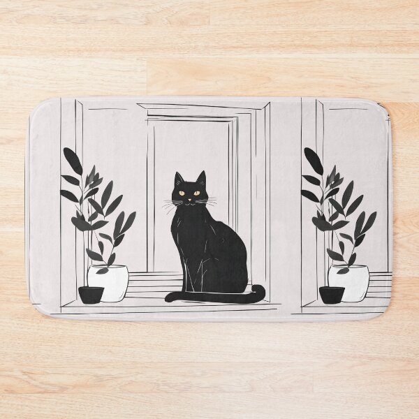 Item preview, Copy of black cat in outdoor violet flowers and roses designed and sold by Catophile.