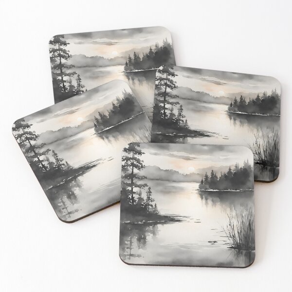 Item preview, Sunrise over a tranquil lake designed and sold by IssaraStudio.