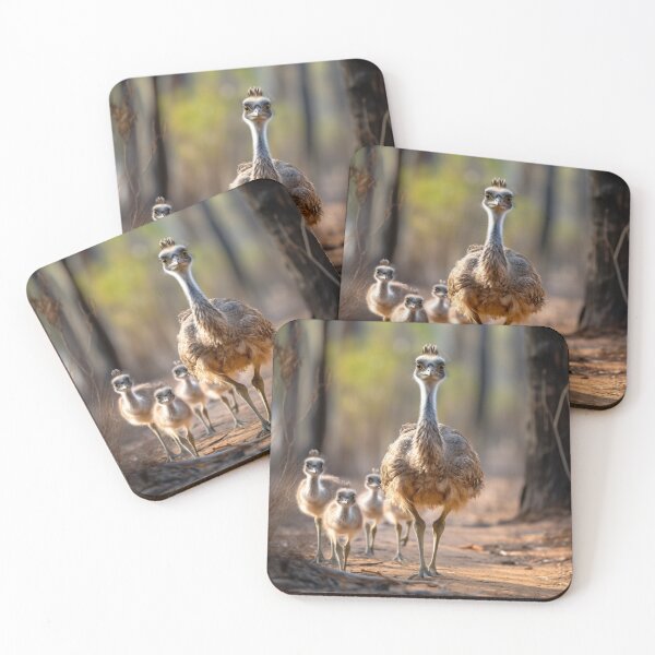 Item preview, Father emu and his chicks designed and sold by mshepdog.