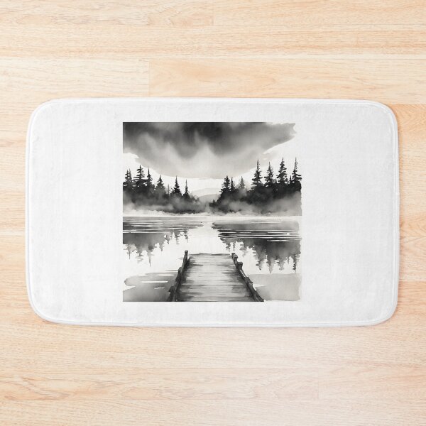 Item preview, View of Sunrise over a tranquil lake designed and sold by IssaraStudio.