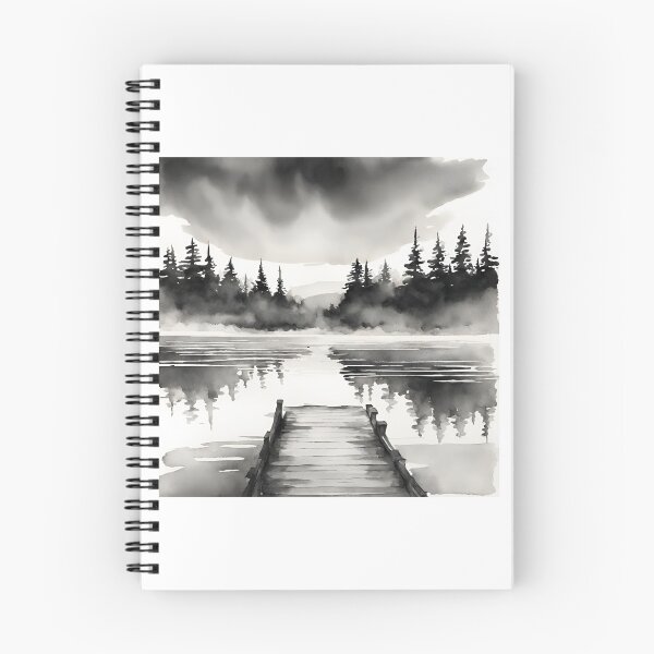 Item preview, View of Sunrise over a tranquil lake designed and sold by IssaraStudio.
