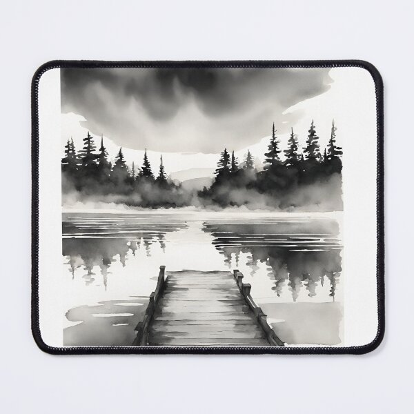 Item preview, View of Sunrise over a tranquil lake designed and sold by IssaraStudio.