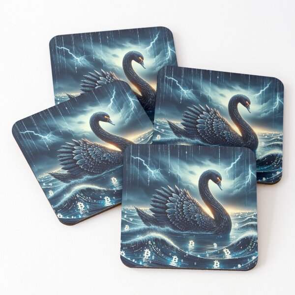 Item preview, Bitcoin and the Black Swan: An Ode to Unpredictability designed and sold by Ultraviolet1337.