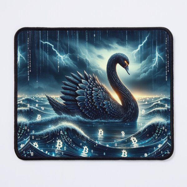 Item preview, Bitcoin and the Black Swan: An Ode to Unpredictability designed and sold by Ultraviolet1337.