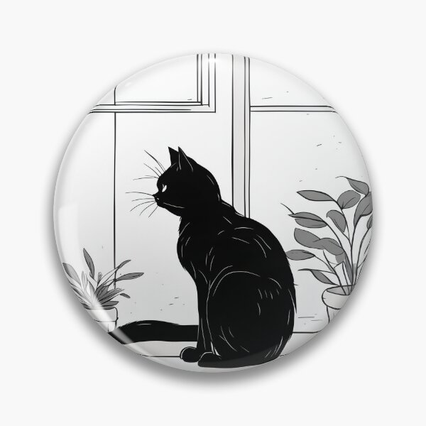 Item preview, black cat indoor plant ome designed and sold by Catophile.