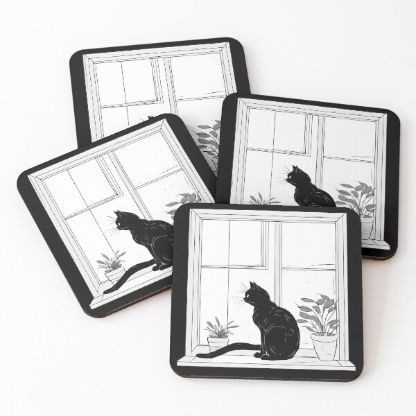 Item preview, black cat indoor plant ome designed and sold by Catophile.